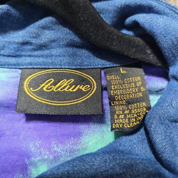 Allure Vintage 90s Patchwork Floral Embroidered Denim Jacket - Picture 4 of 4